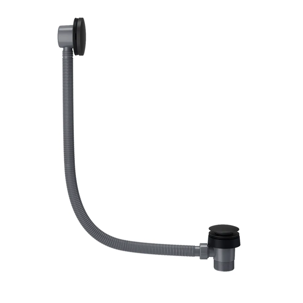 Vellamo Matt Black Clicker Bath Waste & Overflow