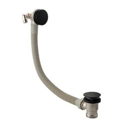 Vellamo Matt Black Overflow Bath Filler & Easy Clean Clicker Waste