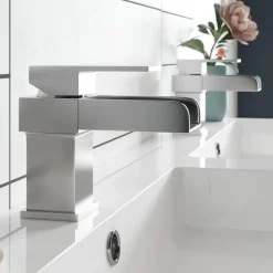Vellamo Maya Waterfall Basin Mixer with Clicker Waste