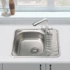 Vellamo Minima Ultra Compact 1 Bowl Satin Stainless Steel Kitchen Sink & Waste - 580 x 488mm
