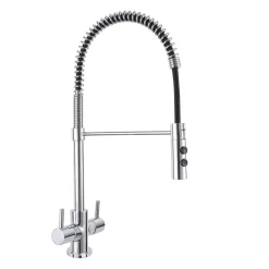 Vellamo Mini Pro Kitchen Mixer Tap with Pull Out Spray Spout - Polished Chrome
