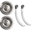 Vellamo 90mm Chrome 1.5 & 2 Bowl Kitchen Sink Strainer Wastes with Two Round Overflows