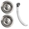 Vellamo 90mm Chrome 1.5 & 2 Bowl Kitchen Sink Strainer Wastes with Round Overflow
