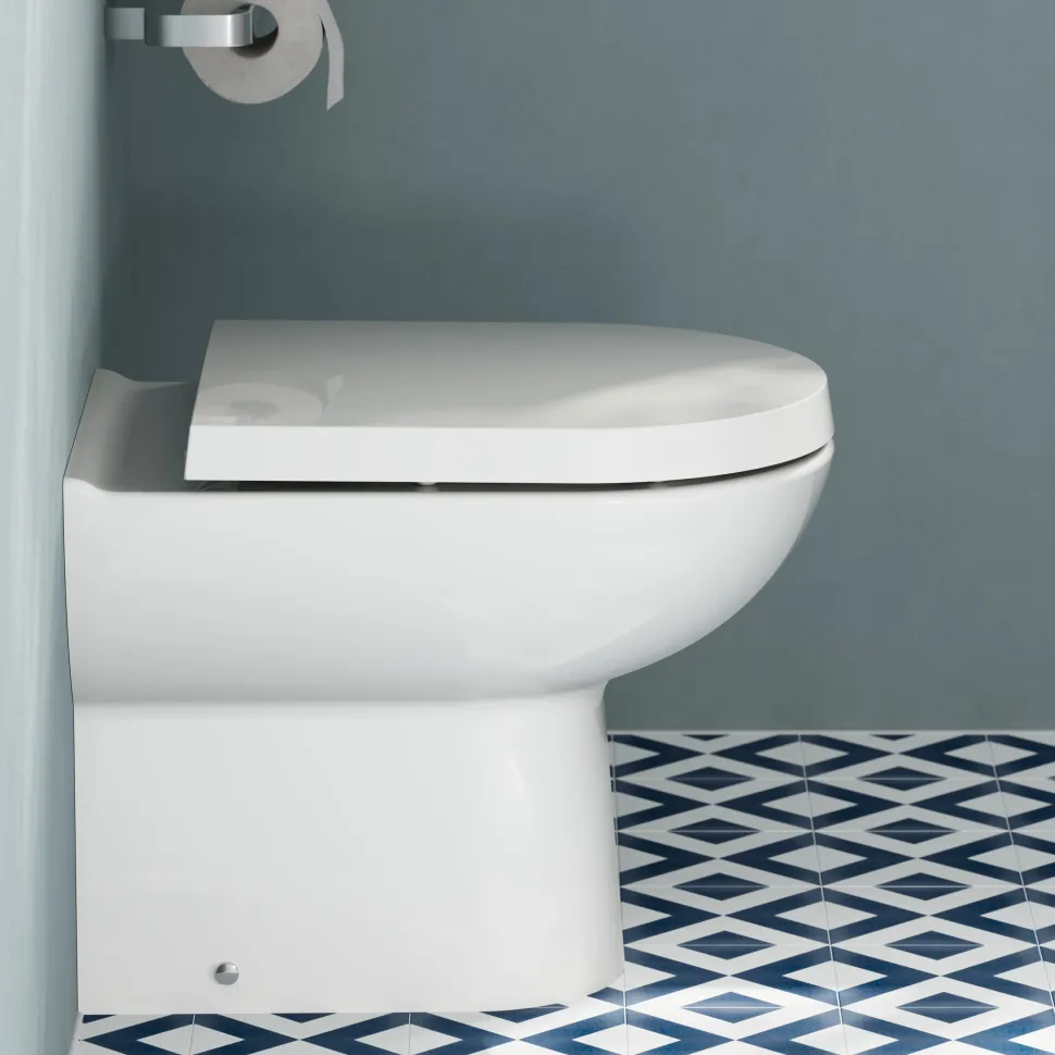 Vellamo Modern D-Shaped Back to Wall Toilet with Soft Close Seat