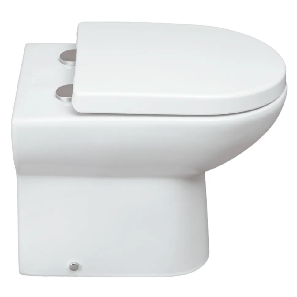 Vellamo Modern D-Shaped Back to Wall Toilet with Soft Close Seat