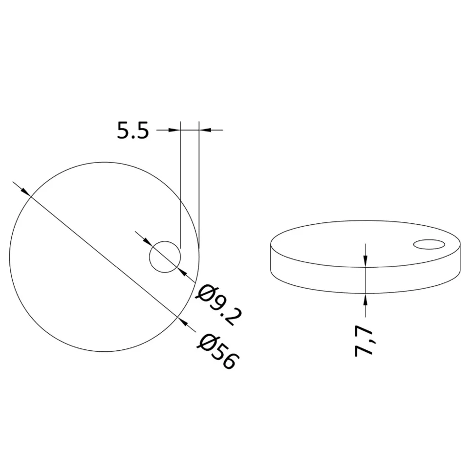 Vellamo Modern Toilet Seat Hinge 7.7mm Cover Caps
