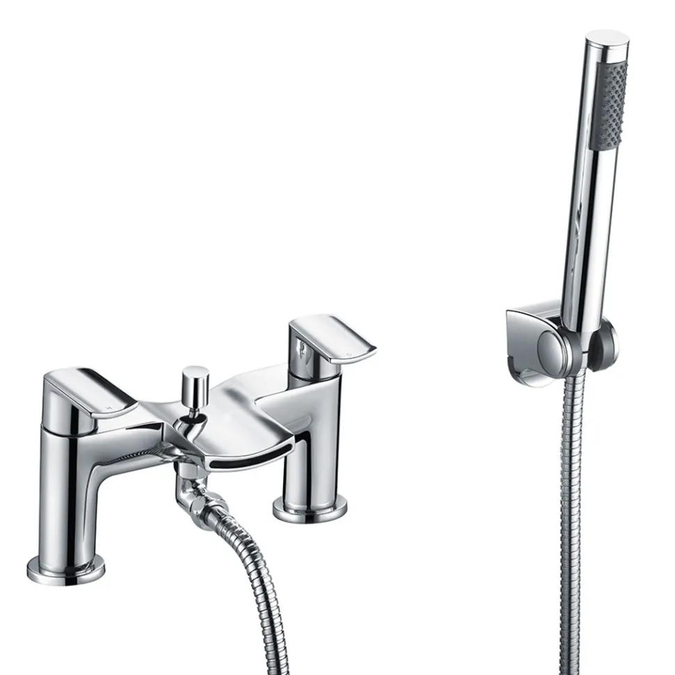 Vellamo Poise Mono Basin Mixer & Bath Shower Mixer with Shower Kit