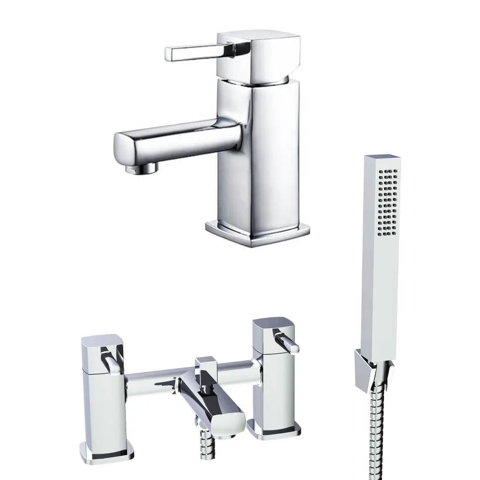 Vellamo Quadro Basin Mixer & Bath Shower Mixer Value Pack