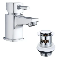Vellamo Quadro Cloakroom Small Basin Mixer Tap & Waste