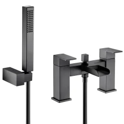 Vellamo Reve Matt Black Waterfall Bath Shower Mixer Tap