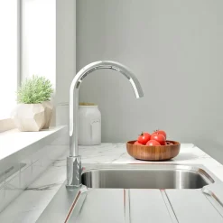 Vellamo Revolve Single Lever Mono Kitchen Mixer - Polished Chrome
