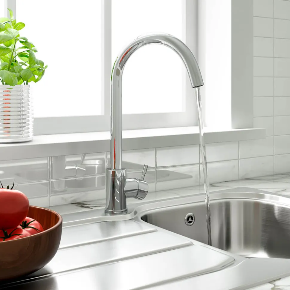 Vellamo Revolve Single Lever Mono Kitchen Mixer - Polished Chrome