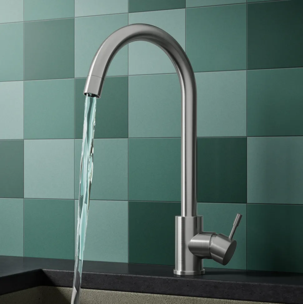 Vellamo Revolve Stainless Steel Mono Kitchen Mixer and Complete Filter Kit