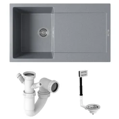 Vellamo Rocca Compact 1 Bowl Granite Composite Inset Kitchen Sink & Waste - 860 x 500mm