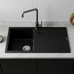 Vellamo Rocca Compact 1 Bowl Granite Composite Inset Kitchen Sink & Waste - 860 x 500mm
