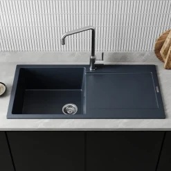 Vellamo Rocca Large 1 Bowl Granite Composite Inset Kitchen Sink & Waste - 1000 x 500mm