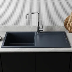 Vellamo Rocca Large 1 Bowl Granite Composite Inset Kitchen Sink & Waste - 1000 x 500mm