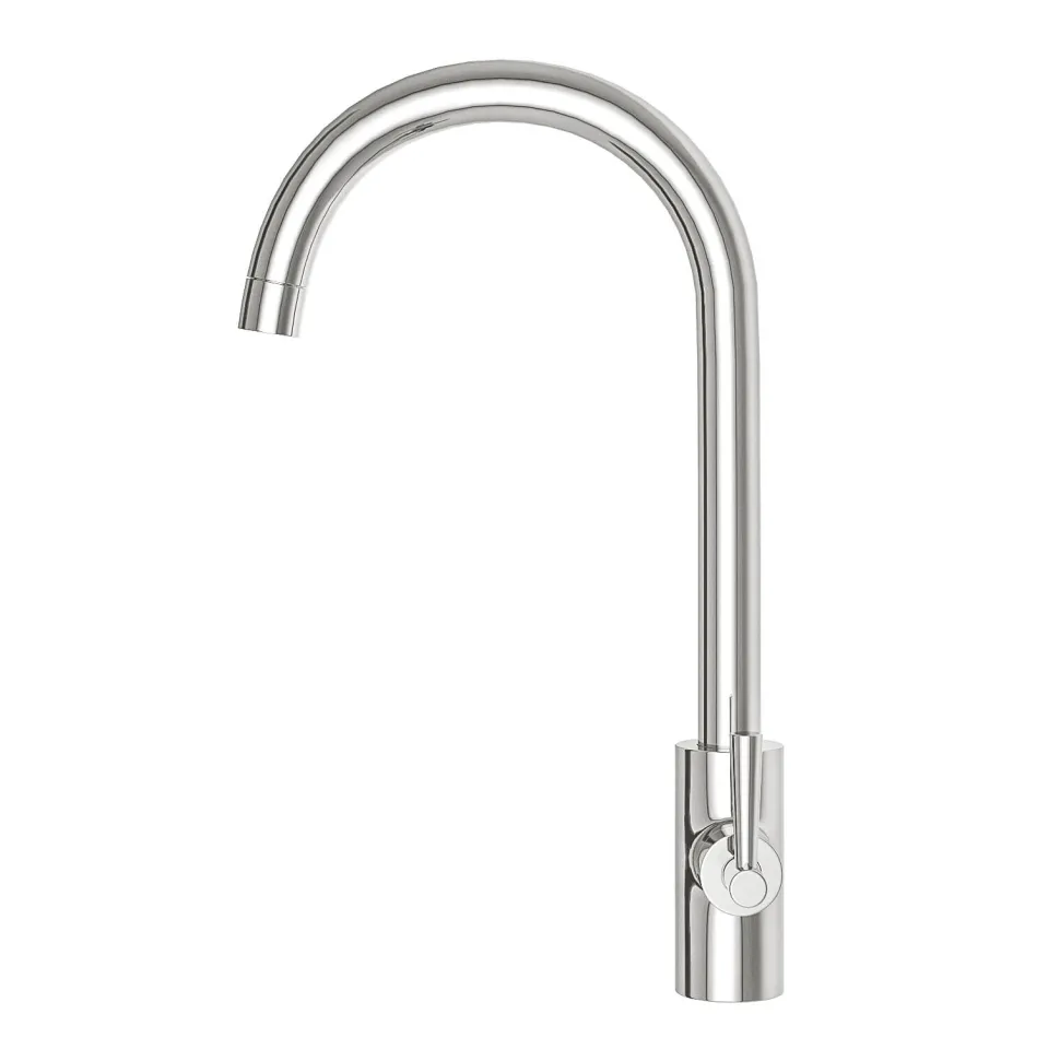 Vellamo Sidra Twin Lever Mono Kitchen Mixer - Polished Chrome