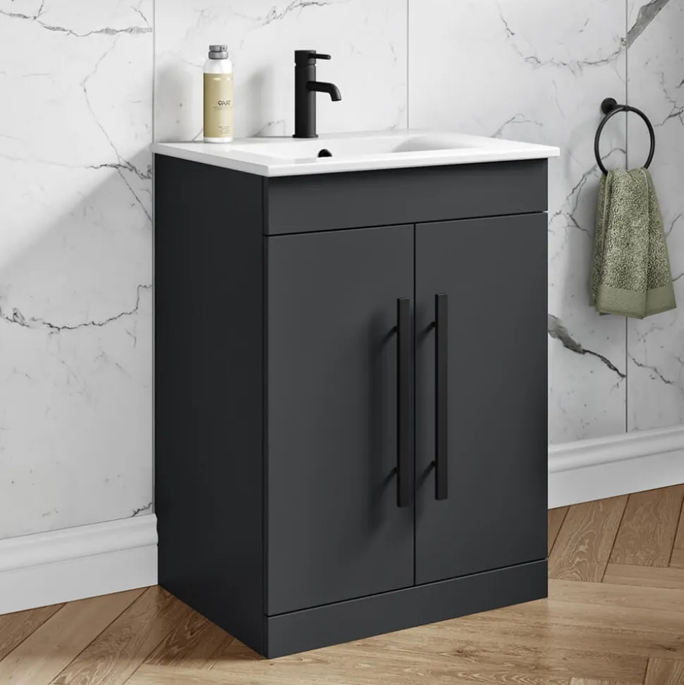 Vellamo Single Matt Black Furniture Handle - 285mm Centres