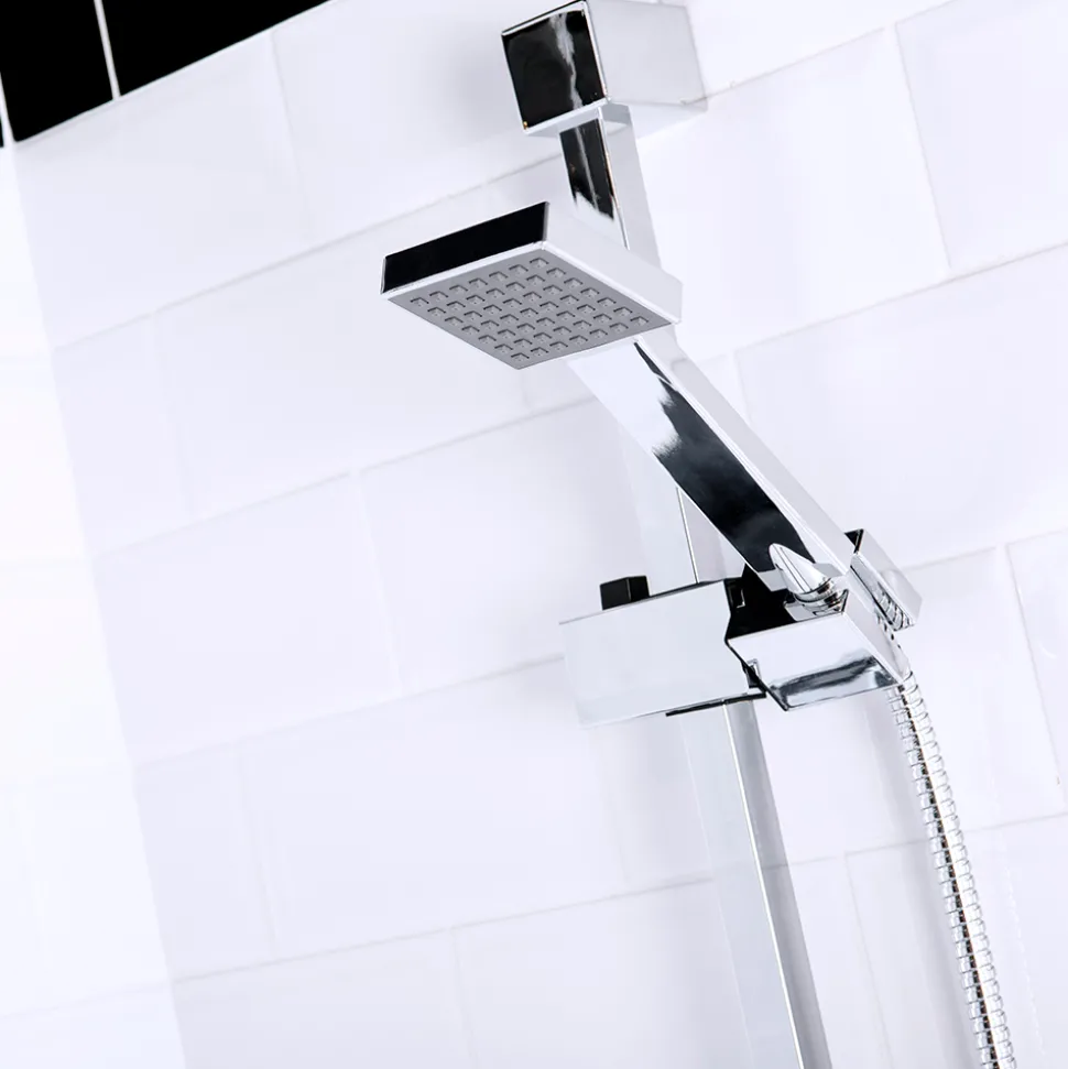 Vellamo Square Shower Slide Rail Kit - Polished Chrome