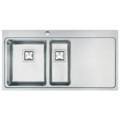 Vellamo Steel Horizon 1.5 Bowl Stainless Steel Kitchen Sink & Waste Kit - 1000 x 520mm