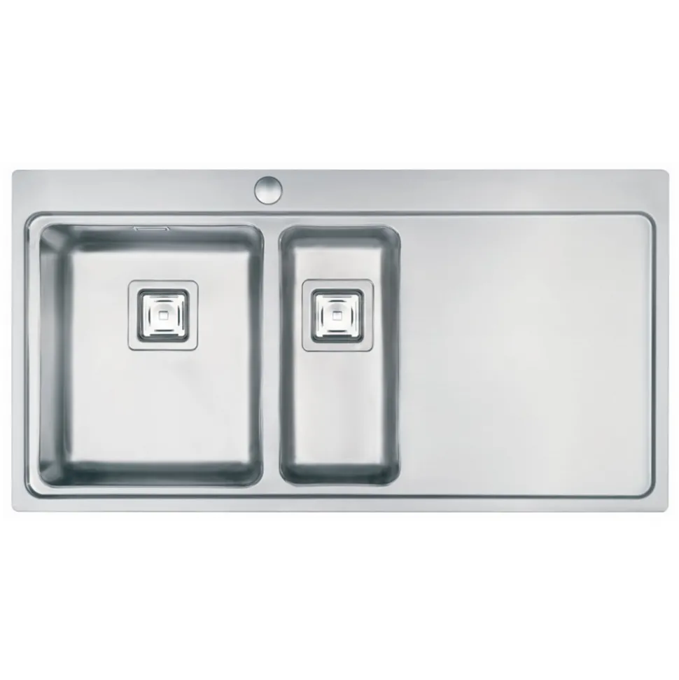 Vellamo Steel Horizon 1.5 Bowl Stainless Steel Kitchen Sink & Waste Kit - 1000 x 520mm