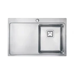 Vellamo Steel Horizon Compact 1 Bowl Stainless Steel Kitchen sink & Waste Kit - 800 x 520mm