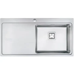 Vellamo Steel Horizon Large 1 Bowl Stainless Steel Kitchen Sink & Waste Kit - 1000 x 520mm