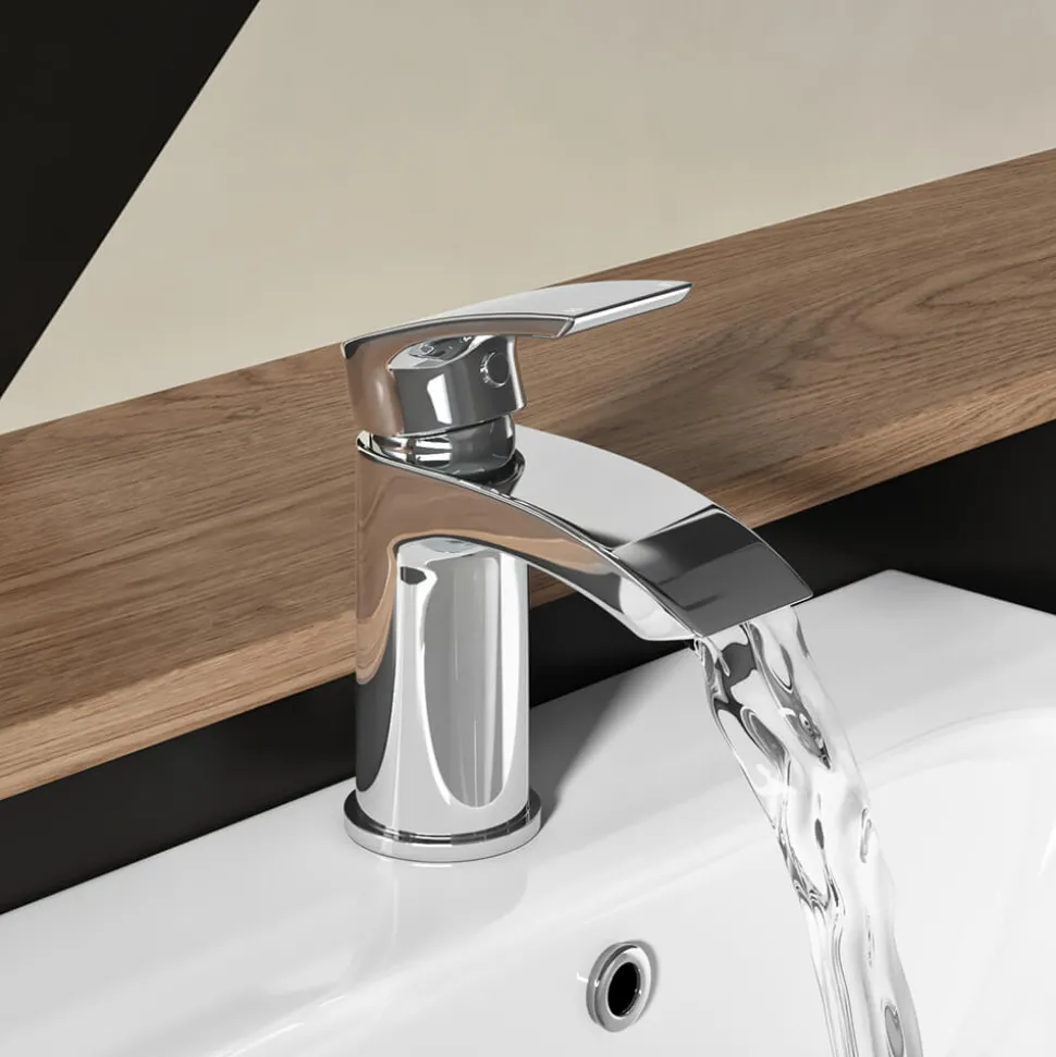 Vellamo Swift Chrome Basin Mixer Tap & Waste