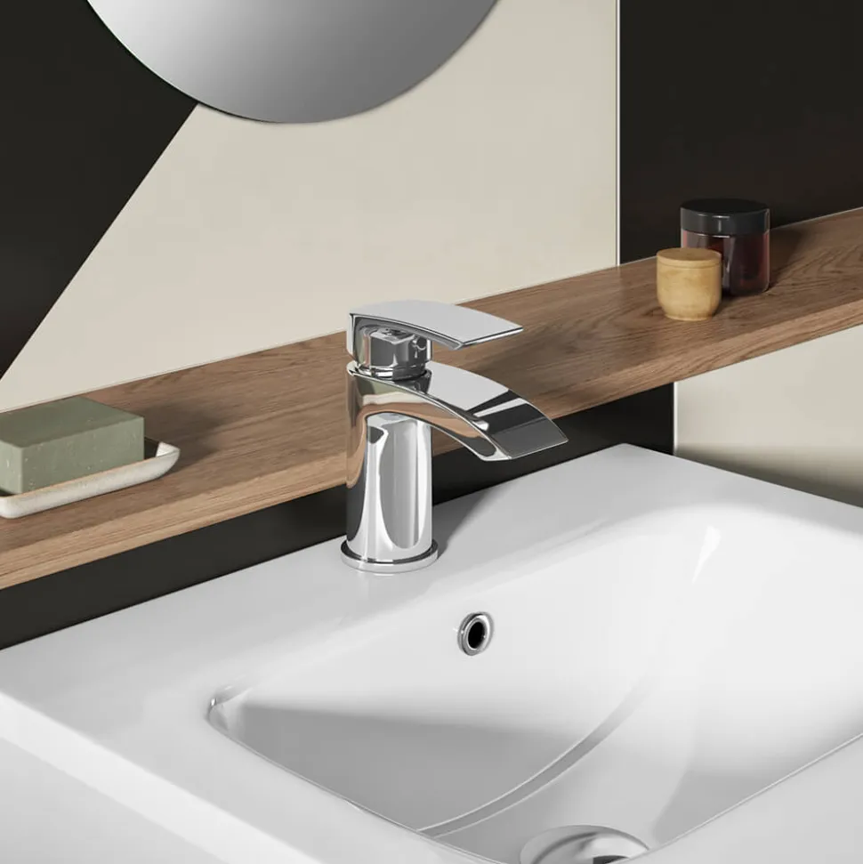 Vellamo Swift Chrome Basin Mixer Tap & Waste