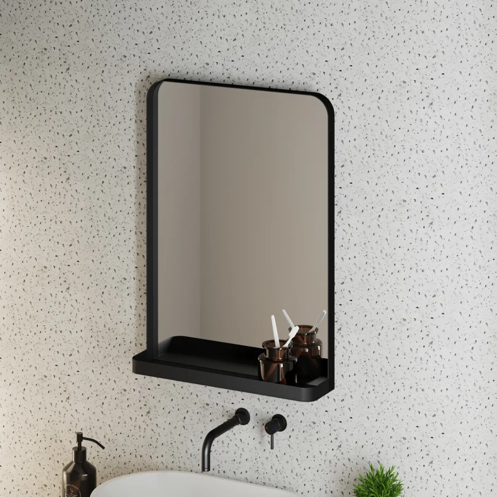 Vellamo Swift Framed Mirror & Shelf - 500 x 700mm