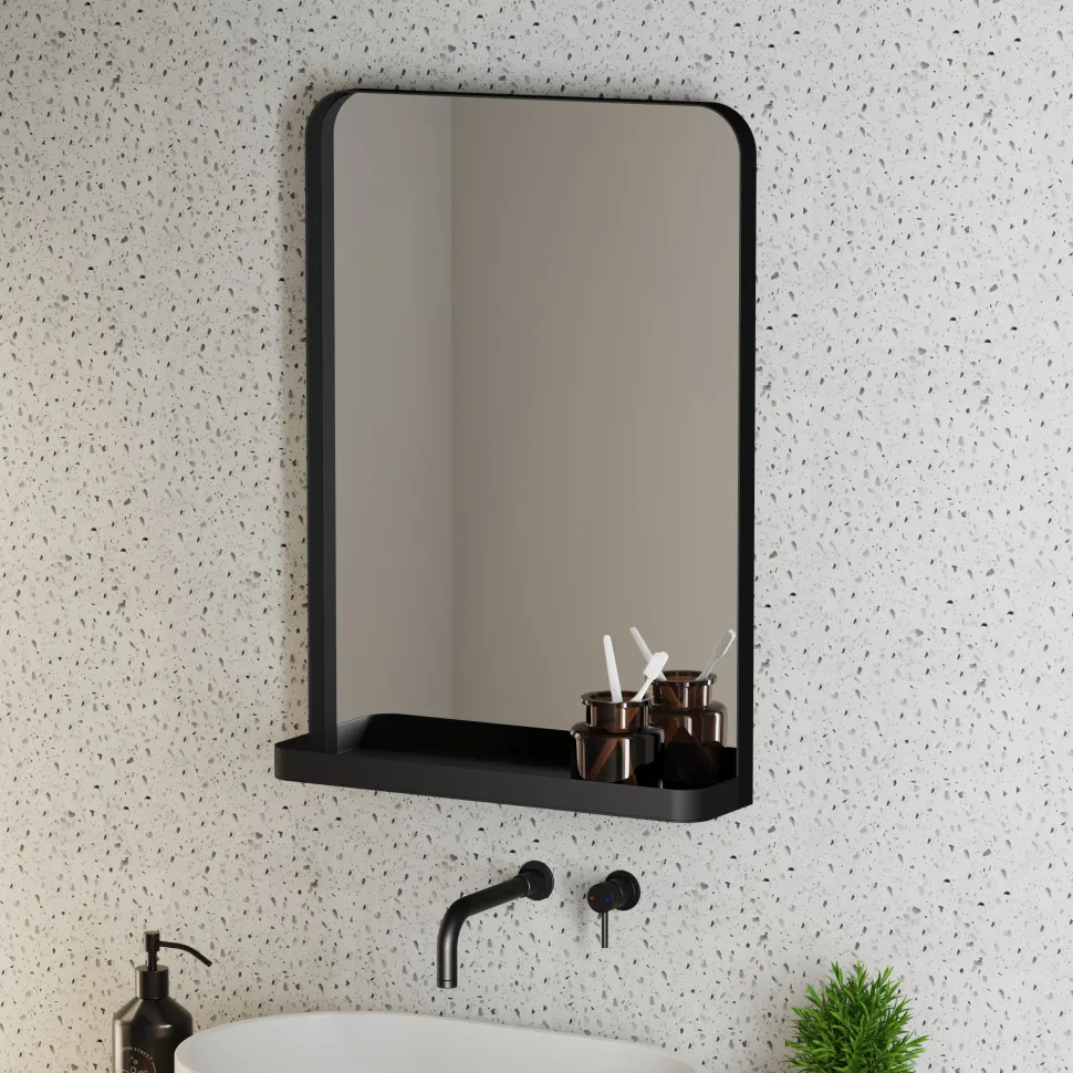 Vellamo Swift Framed Mirror & Shelf - 500 x 700mm