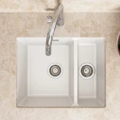Vellamo Terra 1.5 Bowl Granite Composite Inset/Undermount Kitchen Sink & Waste Kit - 555 x 460mm