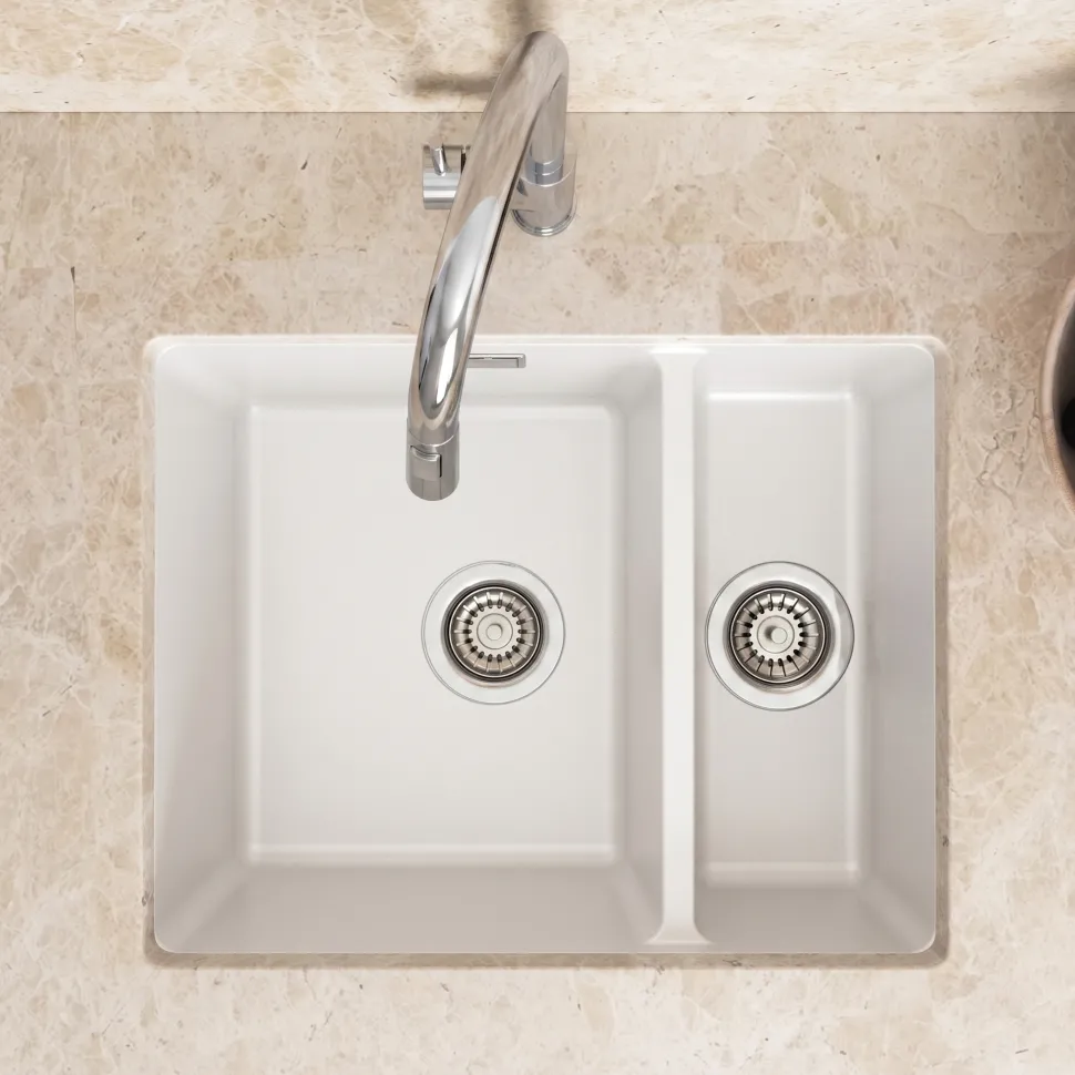 Vellamo Terra 1.5 Bowl Granite Composite Inset/Undermount Kitchen Sink & Waste Kit - 555 x 460mm
