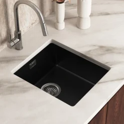 Vellamo Terra Compact 1 Bowl Granite Composite Inset or Undermount Kitchen Sink & Waste - 370 x 460mm