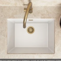 Vellamo Terra Large 1 Bowl Granite Composite Inset / Undermount Kitchen Sink & Waste - 610 x 460mm