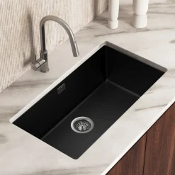 Vellamo Terra XL 1 Bowl Granite Composite Inset / Undermount Kitchen Sink & Waste - 774 x 434mm
