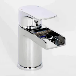 Vellamo Tugela Mini Waterfall Basin Mixer with Clicker Waste