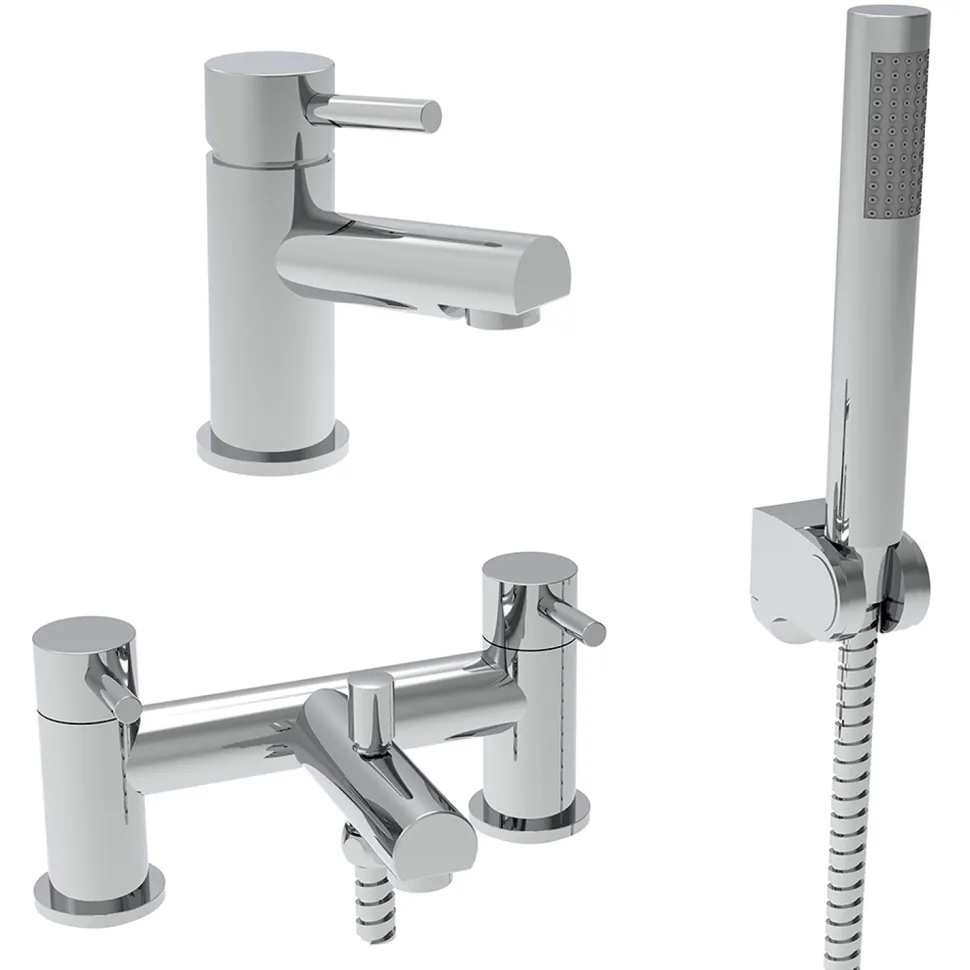 Vellamo Twist Basin Mixer and Bath Shower Mixer Pack