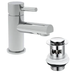 Vellamo Twist Chrome Basin Mixer Tap & Waste