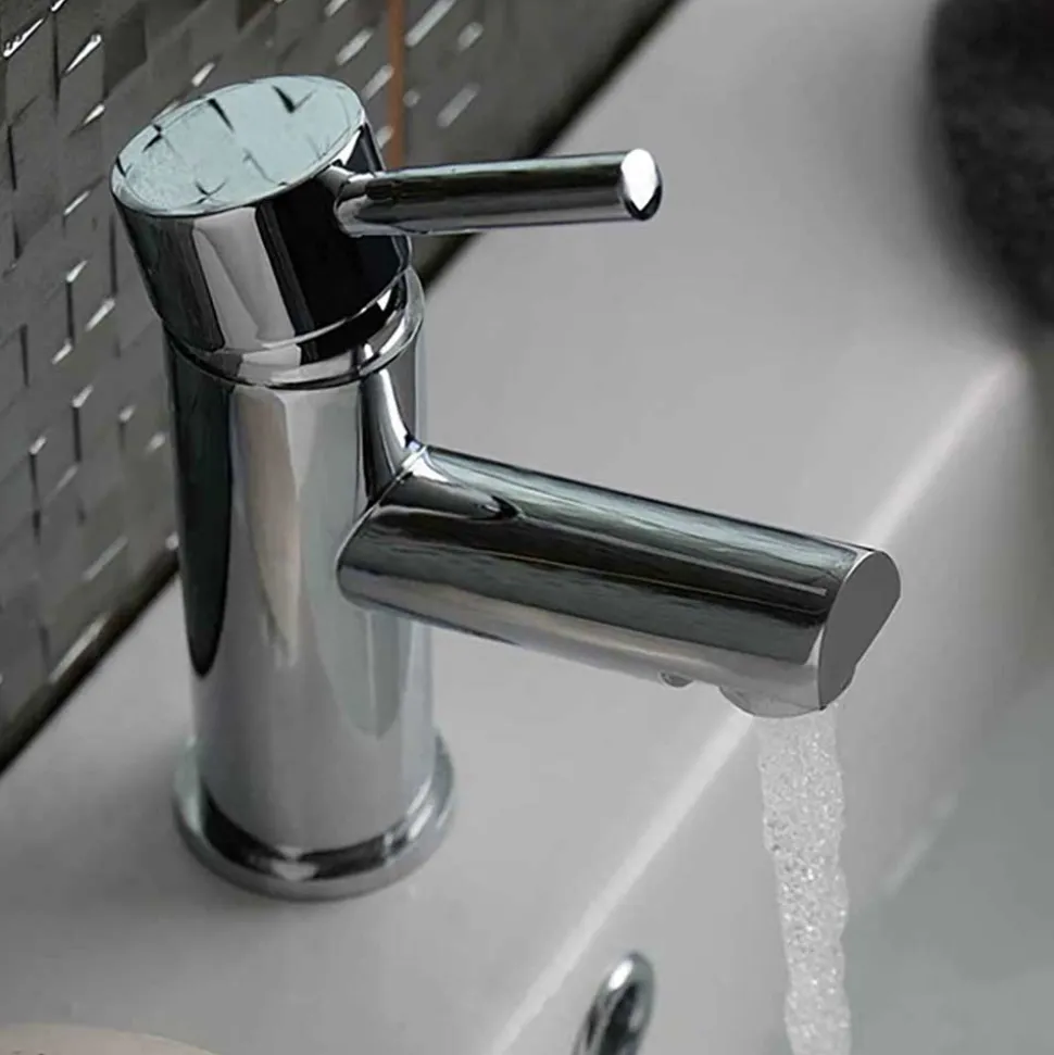 Vellamo Twist Chrome Basin Mixer Tap & Waste