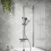 Vellamo Twist Exposed 3 Outlet Rigid Riser Thermostatic Shower Set with Integrated Bath Spout