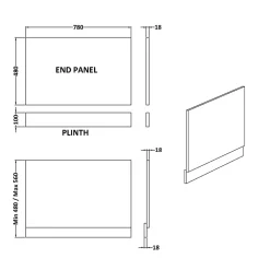 Vellamo Waterproof Bath End Panel