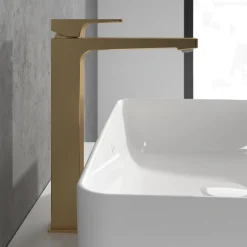 Villeroy & Boch Architectura Square Tall Basin Mixer Tap with Click Clack Waste