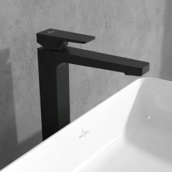 Villeroy & Boch Architectura Square Tall Basin Mixer Tap with Click Clack Waste