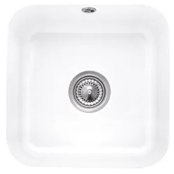 Villeroy & Boch Cisterna 50 White Ceramic Single Bowl Undermount Kitchen Sink - 445 x 445mm