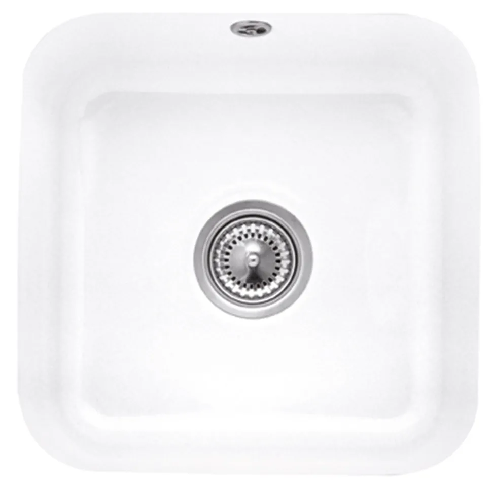 Villeroy & Boch Cisterna 50 White Ceramic Single Bowl Undermount Kitchen Sink - 445 x 445mm