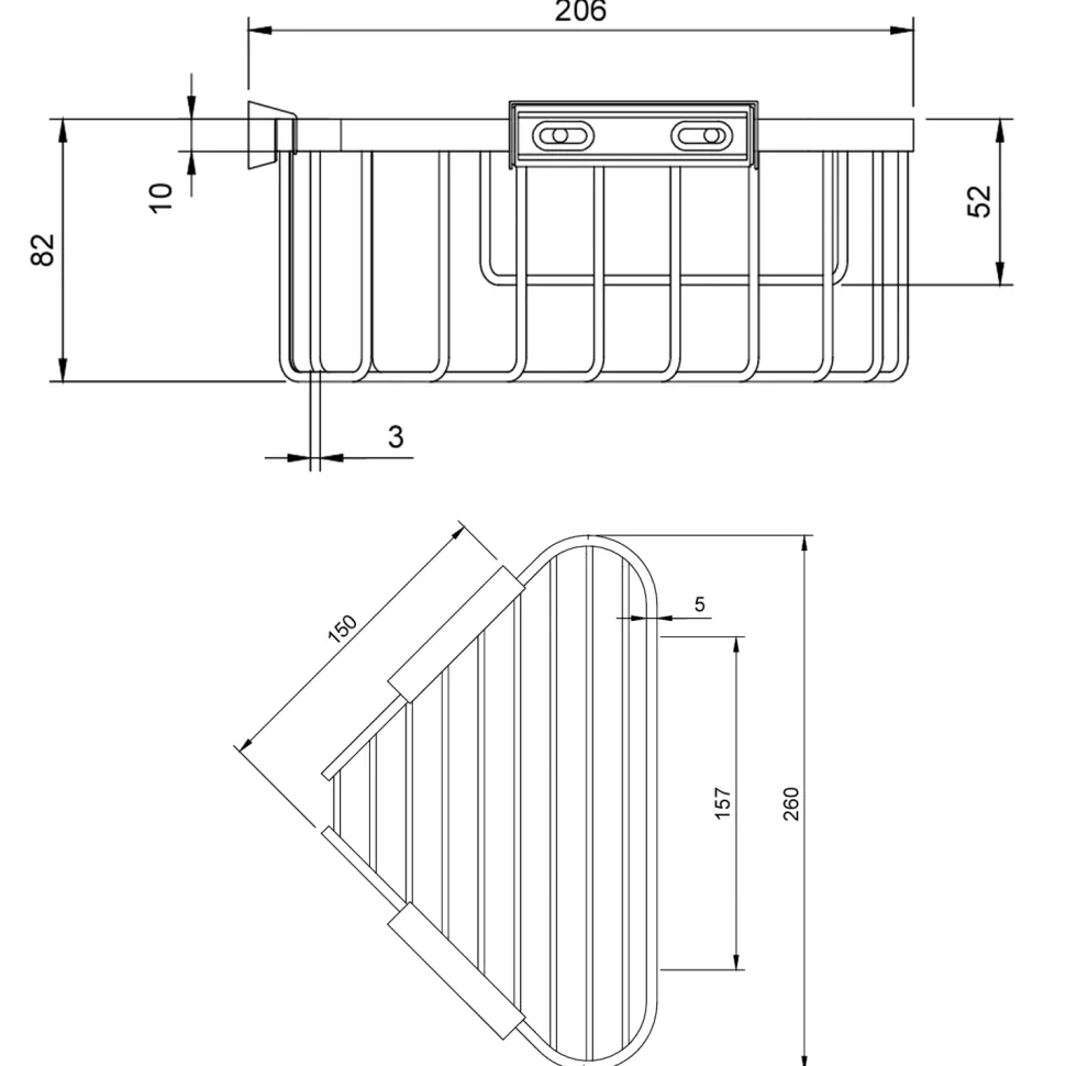 Villeroy & Boch Elements Tender Wire Corner Shower Basket