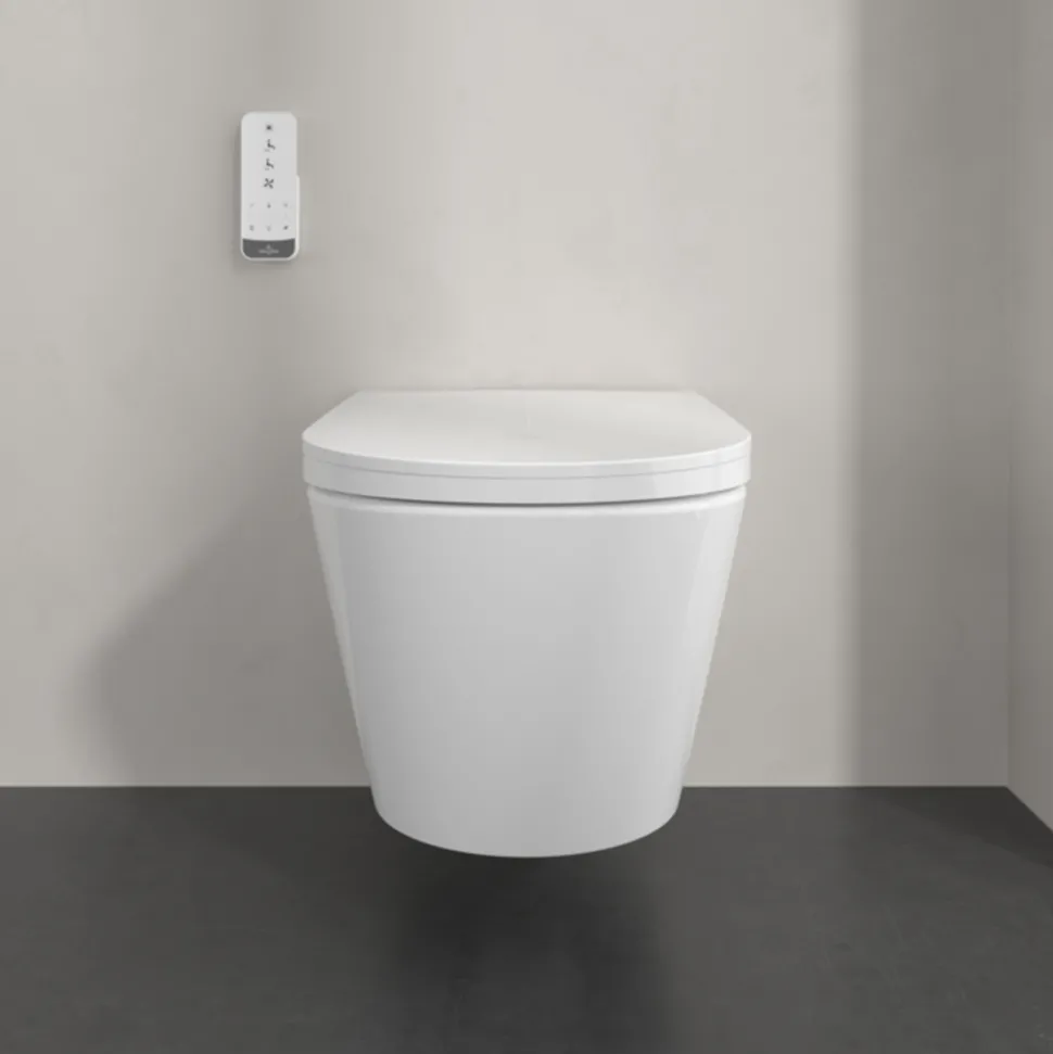 Villeroy & Boch Tivo Wall Hung Smart Toilet with Soft Close Heated Seat & Remote Control