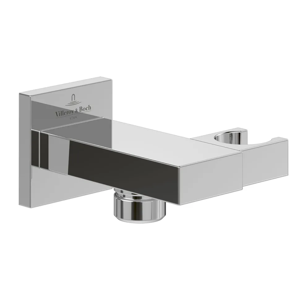 Villeroy & Boch Universal Square Combined Wall Elbow Outlet & Shower Handset Holder
